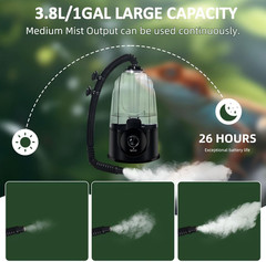 3.8L Reptile Fogger Mister, Quiet Reptile Humidifier for Reptiles Tank, Terrariu