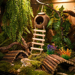 Crested Gecko Tank Accessories, Reptile Hanging Plants Vines
