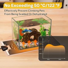 14W 11×5.9 Inch Reptile Heat Pad Under Tank Terrarium Safe Heating Mat Turtle