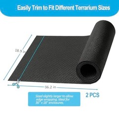 2Pcs 36″x18″ Reptile Terrarium Barriers, Bioactive Substrate, Tank Accessories f