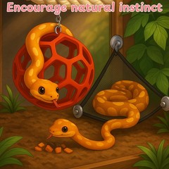 Snake Enrichment Toys Ball with Hammock, Jungle Gym Ball With Chain And Snake…