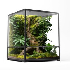 Oiibo 18″ x 18″ x 24″ Glass Reptile Terrarium, Knock-Down Rainforest Reptile …