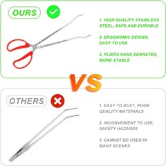 15 Inch Snake Feeding Tongs 2 PCS Stainless Steel Reptile Terrarium Tweezers