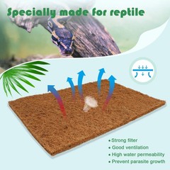 Reptile Carpet Natural Coconut Fiber Tortoise Lizard Mat 3 Pack Pet Terrarium Li