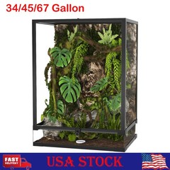 34/45/67 Gallon Reptile Terrarium Tank Aluminum Frame Secure Lock Ventilated