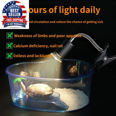 50W Halogen Bulb Included Reptile Heat Lamp Adjustable Gooseneck Aquarium Tank H