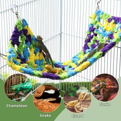 Bearded Dragon Hammock Cotton Lizard Bed Hanging Pet Resting Mat for Reptiles