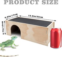 2-in-1 Bearded Dragon Basking Platform W/ Hideout Slate Rocks Reptiles With Base