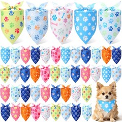 50 PCS Paw Print Dog Bandana Triangle Bibs 19.7×13.8×13.8 Inch