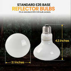(4-Pack 100W Reptile Heat Lamp Bulbs – UVA Daylight Basking Light Bulbs for Rept