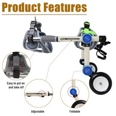 Adjustable Dog Wheelchair for Back Legs Mobility Support Lightweight Pet Whee…