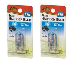 Zilla Mini Halogen Bulb 25 Watt 2 Pack Efficient Heat and UVB for Reptiles