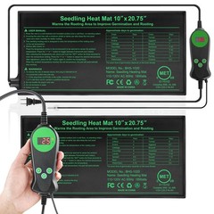 Seedling Heat Mat with Built-in Thermostat 2 Pack, 10″ x 20.75″ Waterproof Pl…