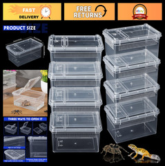 8 Pcs Reptile Breeding Box – Clear Plastic Terrarium for Bearded Dragon, Gecko,