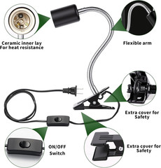 Bird Cage UVB Light Combo Kit, Avian Sun Lamp 2.4% UVB UVA 20W Compact Fluoresce