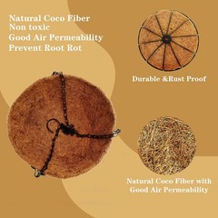 4 Pack 10 inch Metal Hanging Planters Basket with Coco Coir Liner Outdoor-Han…