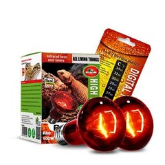Infrared Heat Lamp Bulbs 100W 2 PackRed Basking Spot Light Bulb Reptile Heati…
