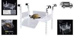 Adjustable Turtle Basking Platform With Slip-Resistant Ramp Acrylic Transparent