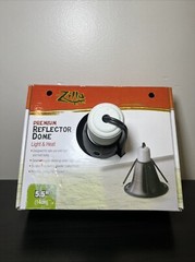 Zilla Reptile Terrarium Reflector Dome Habitat Lighting Dome, Black 5.5 Inch