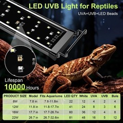 12W LED UVB Light for Reptiles Terrarium Light Extendable Reptile Tank Light …