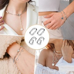 4 PCS 18K Gold Plated Carabiner Clasps and Closures and 4 PCS Silvery Claps f…