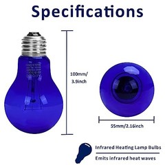 Aiicioo Dimmable Reptile Heat Lamp -40 Watt Daylight Blue Reptile Bulb (2*2Pack)