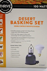 Reptile Pet Desert Basking Dome and Bulb Set Thrive A World of Wonder 100 Watt