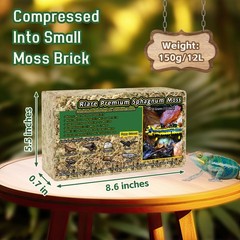 5.3OZ Premium Sphagnum Moss for Reptiles 6QT Natural Dried Forest Live Moss