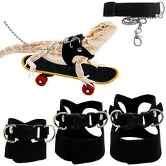 3 Size Bearded Dragon Harness and Leash Set Adjustable Soft Leather Lizard Le…
