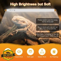 Hygger zoo UVB Light Reptile T5-22 Inch 2pk