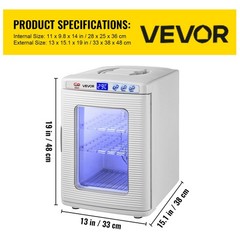 VEVOR Reptile Incubator 25L Digital Egg Incubator 2-42°C for Small Reptiles