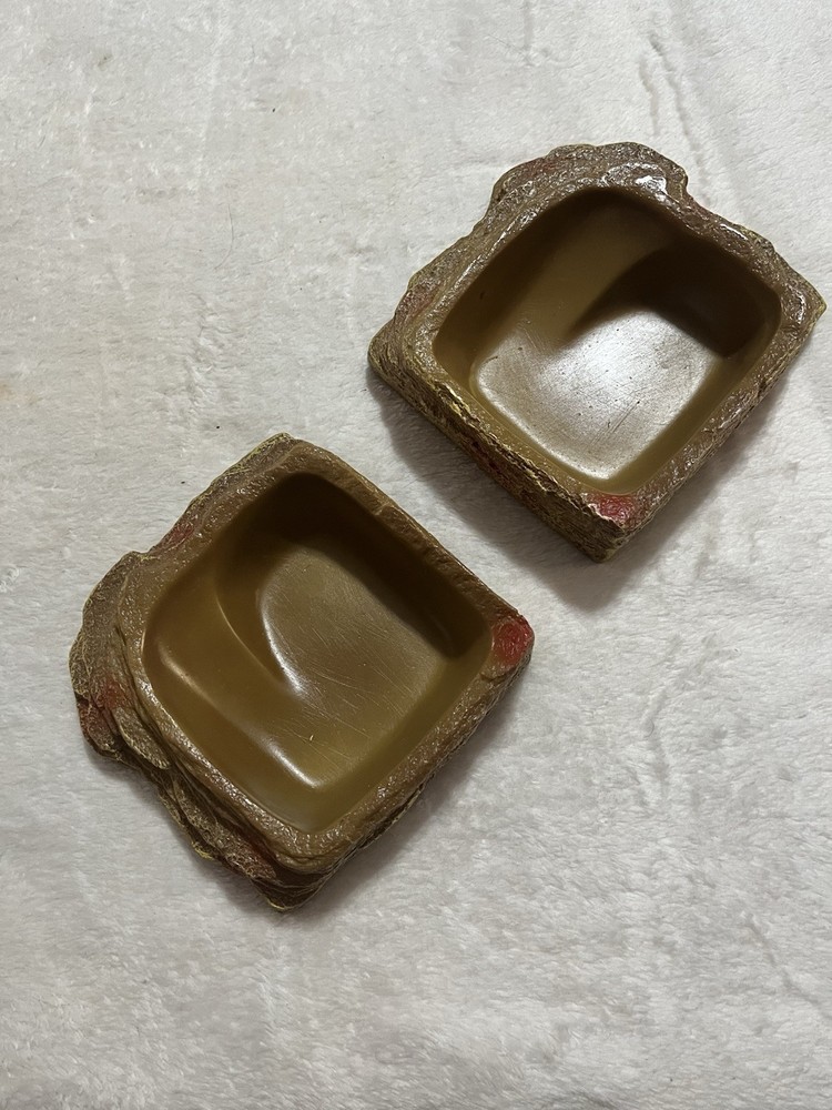 2 Piece Reptile Food and Water Bowl Set Reptile Feeding Dish Reptile Food Bowl
