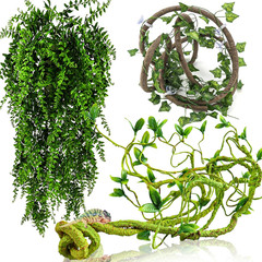 Reptile Vines, Flexible Jungle Climbing Vines Terrarium Plastic Plants