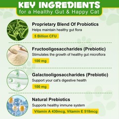 Probiotics for Cats – Cat Probiotic Powder Digestive Supplement with Digestiv…