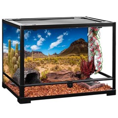 AWERT 36×18 inches Reptile Habitat Background Blue Sky Oasis Cactus Desert Terra