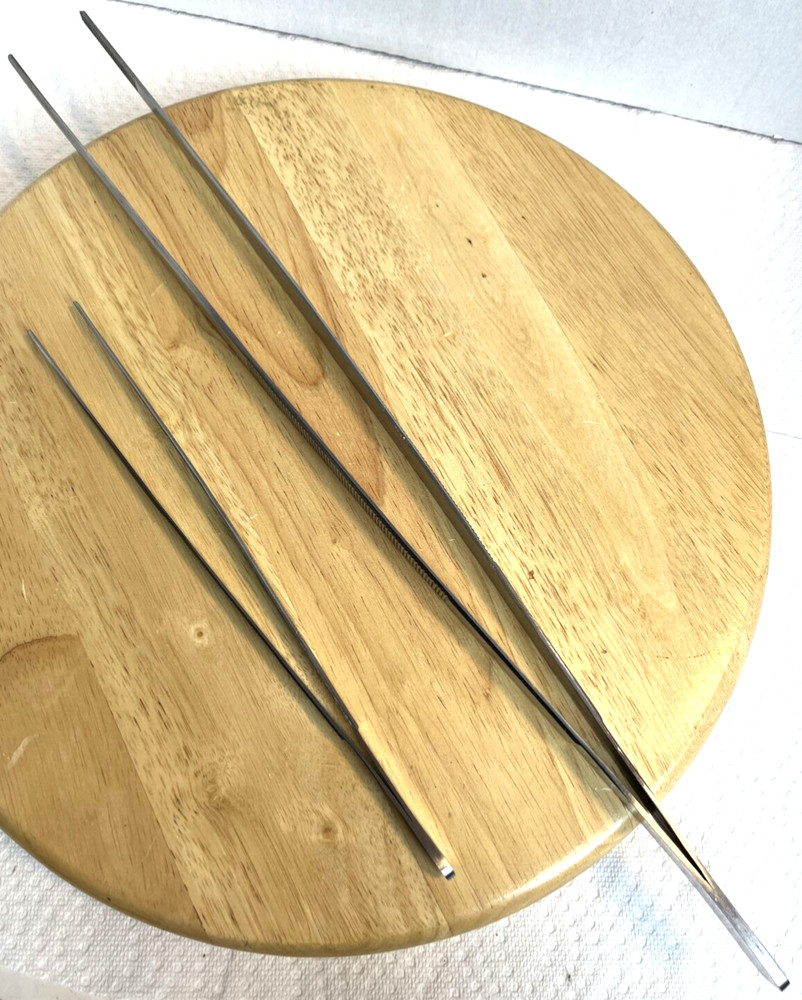 Large Stainless Forceps Aquarium Planting Snake Feeding 2pc Set Lot