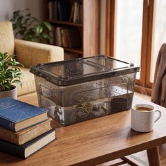 Irenare 8 Pcs Reptile Breeding Box Plastic 10.6 x 7.4 x 4.7 Inch, Black