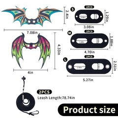 COMSUN 2 Pack Bearded Dragon Lizard Harness Leash Set, Small, Multicolor