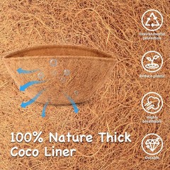 LAVEVE Coco Coir Liner Replacement for Plant Hanging Basket, 2 PCS 16 Inches …