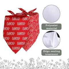 Mother’s Day Valentine’s Day Love Dog Bandana 2 Pack Dog Birthday Bandana Mot…