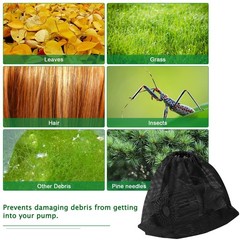 2 Pcs 12.2″ x 15.9″ Pump Barrier Bag, Pond Pump Filter Bag, Black Media Bag L…