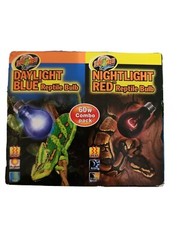 Zoo Med Blue Daylight & Red Nightlight Reptile Heat Light Bulb Combo Pack 60w