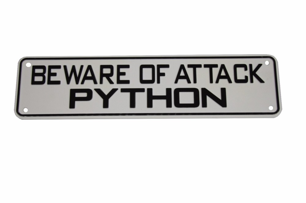 Beware of Attack Python Reptile Sign Iguana Frog Bearded Dragon Snake Turtle