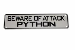Beware of Attack Python Reptile Sign Iguana Frog Bearded Dragon Snake Turtle