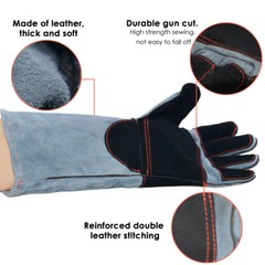 Animal Handling Gloves Anti Bite Proof Snake Cat Dog Training Welding Heavy Duty