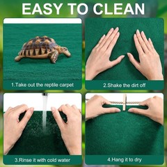 Reptile Carpet 4 Pack Terrarium Liner 24×47 Inch Washable Tank Mat Green