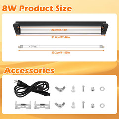 T5 UVB Reptile Light Fixture Combo Kit 8W 10.0 – Complete HO UVB Light for Repti