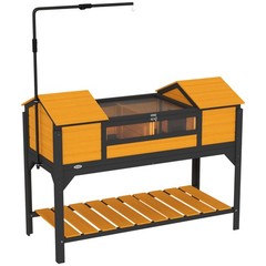 Tortoise Habitat Enclosure w/ Lamp Holder Storage Shelf Dual Houses Openable Lid