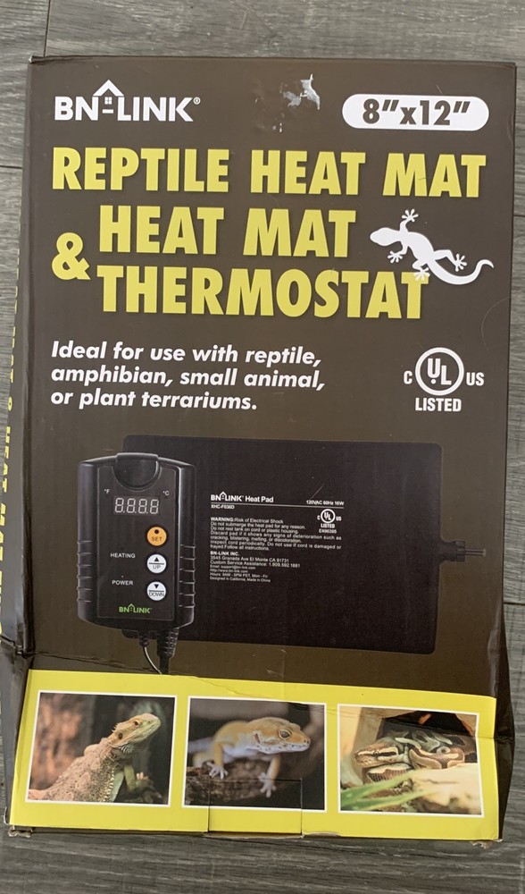 BN-LINK Durable Reptile Heating Pad 8″ X 12″ + Digital Thermostat Set Waterproof