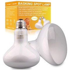 Aiicioo Reptile Basking Light Bulb – 150W Reptile Heat Lamp 2 Pack UVA Daylight